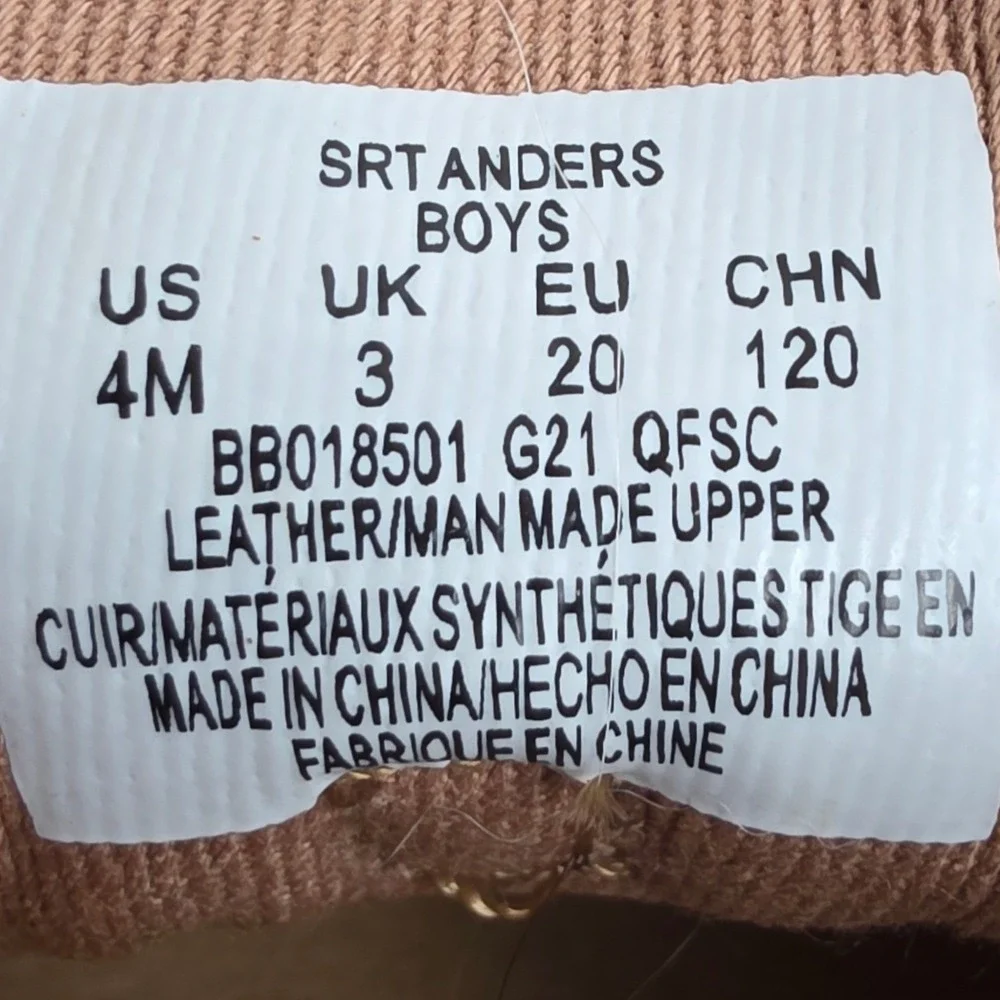 Stride Rite SRT Anders Boys Brown Leather Hook and Loop Shoes BB018501 Size 4M